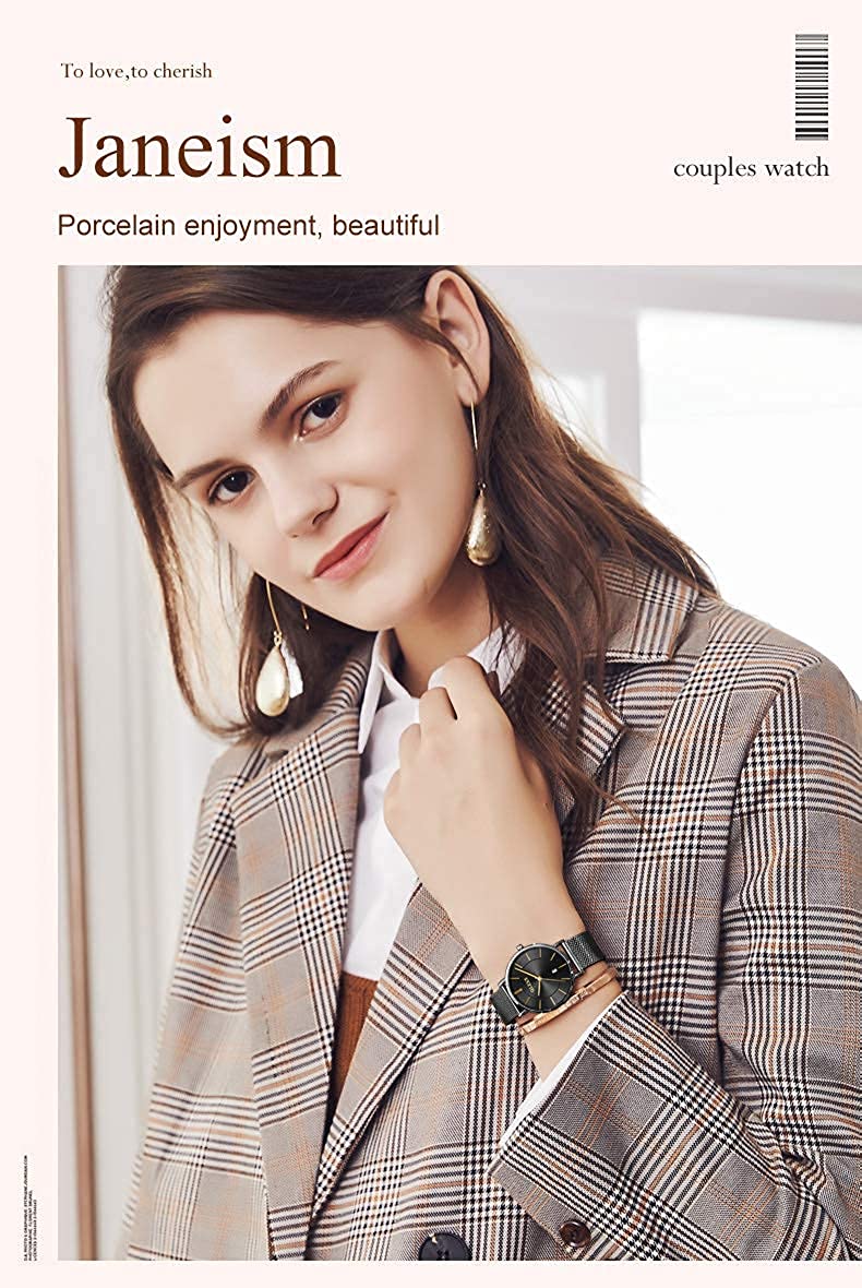 OLEVS Women's Watch Luxury Dress Rose Gold Women Slim Thin Lightweight Watch Stainless Steel Mesh Watches Fashion Waterproof Ladies Wrist Watch Black White Blue Face,Adjustable Bracelet - Image 9